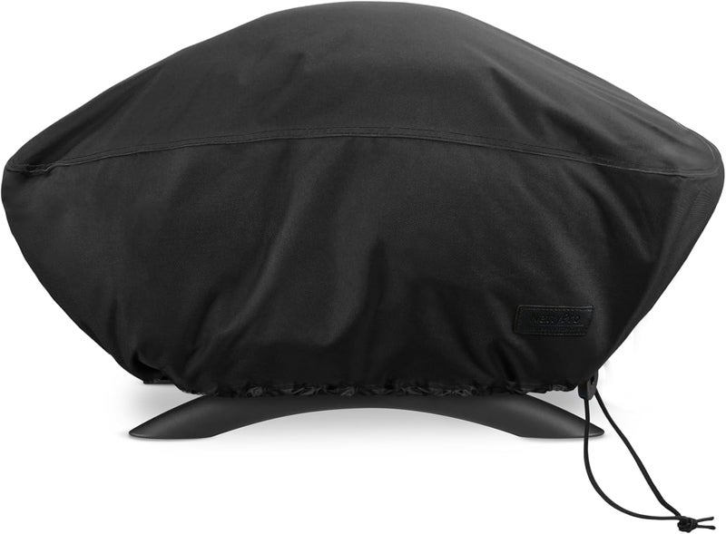 NettyPro Grill Cover for Small Q Series Grills, Waterproof Heavy Duty UV Resistant Portable Grill Cover for Q 2400 Series and Baby Q Gas Grill, Black - Image 1